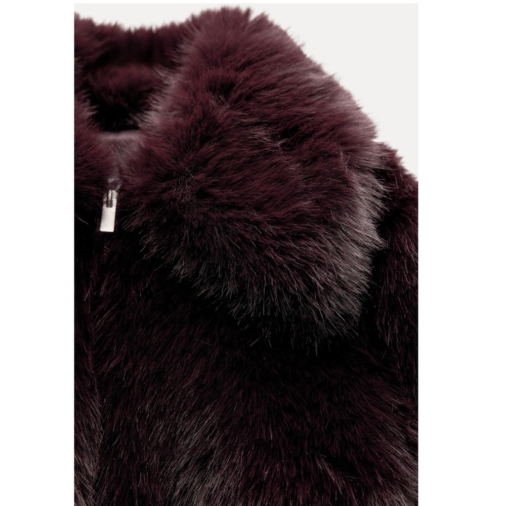 Zara FAUX FUR SHORT COAT - Picture 8 of 12